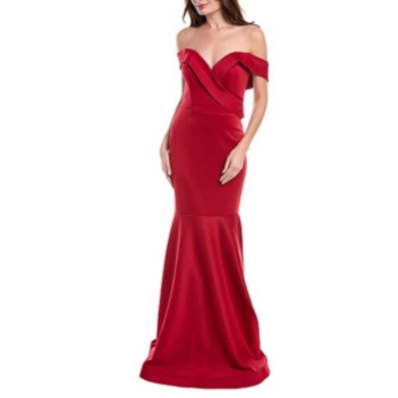 Rene Ruiz Off-The-Shoulder Mermaid Gown - Size 6